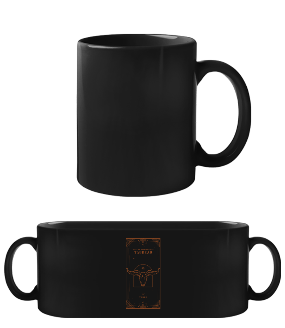 Art Déco Signe Astrologique Taureau · Tasse Noire