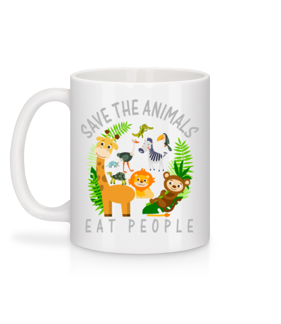 Aperçu: Save The Animals - Mug en céramique blanc - Blanc - Derrière