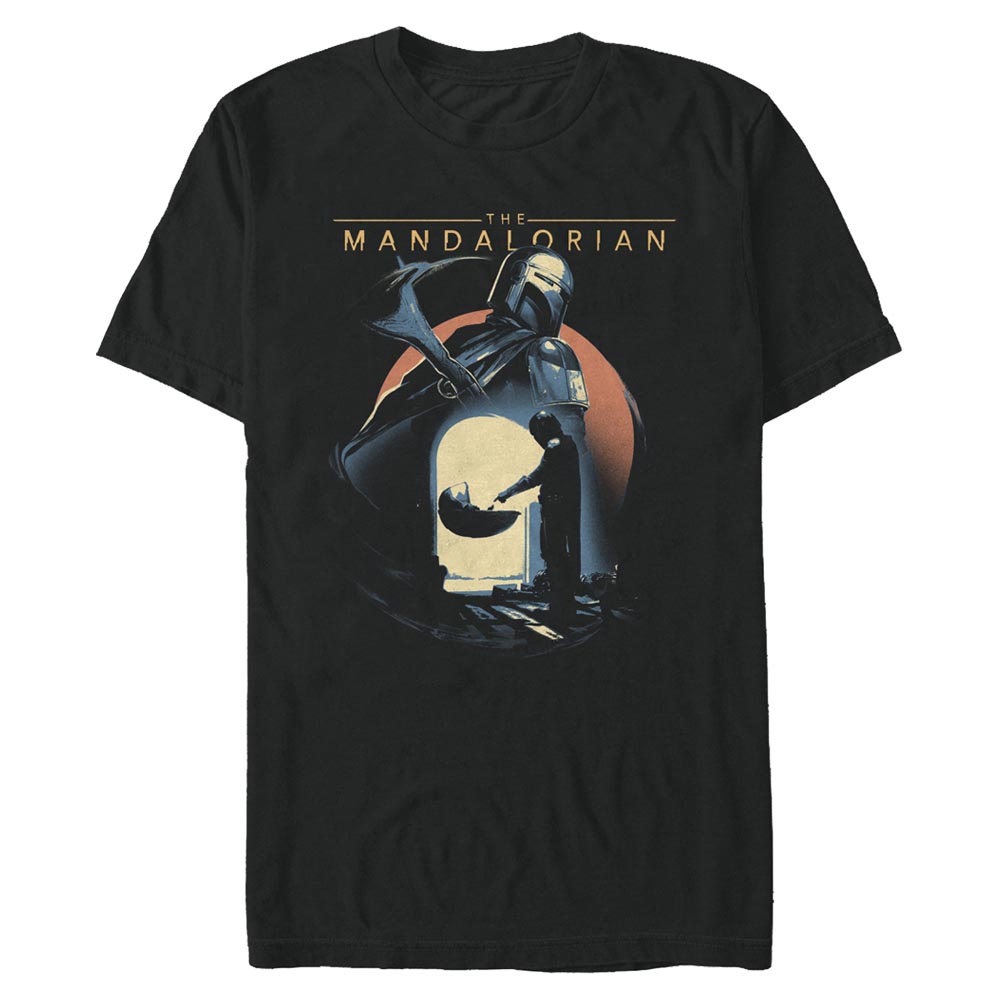 Star Wars - The Mandalorian - Mandalorian & the Child First Encounter - Männer T-Shirt - Schwarz - Vorne