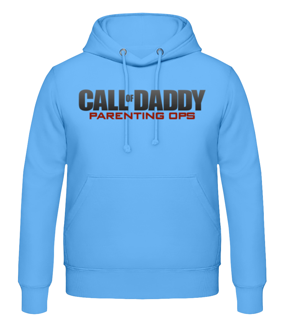 Aperçu: Call Of Daddy - Sweat à capuche Homme - Bleu clair - Devant