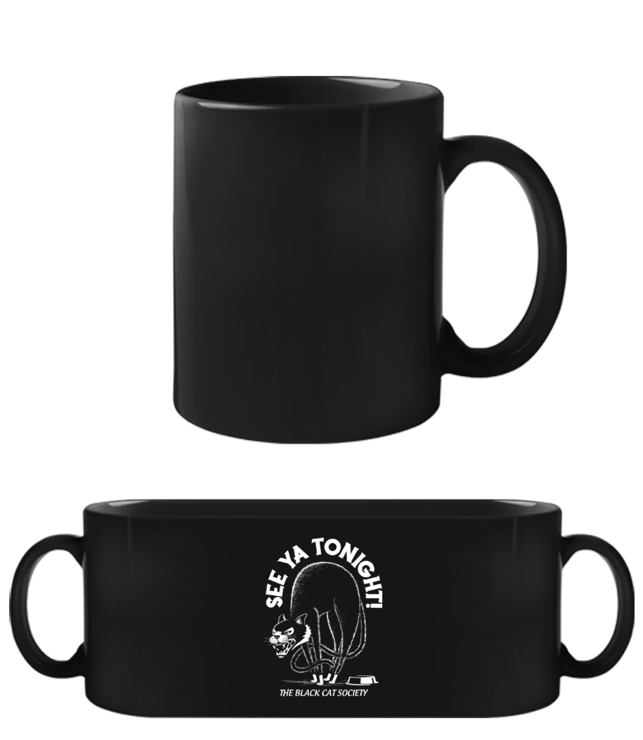 Black Cat Society - Tasse Noire - Noir - Devant