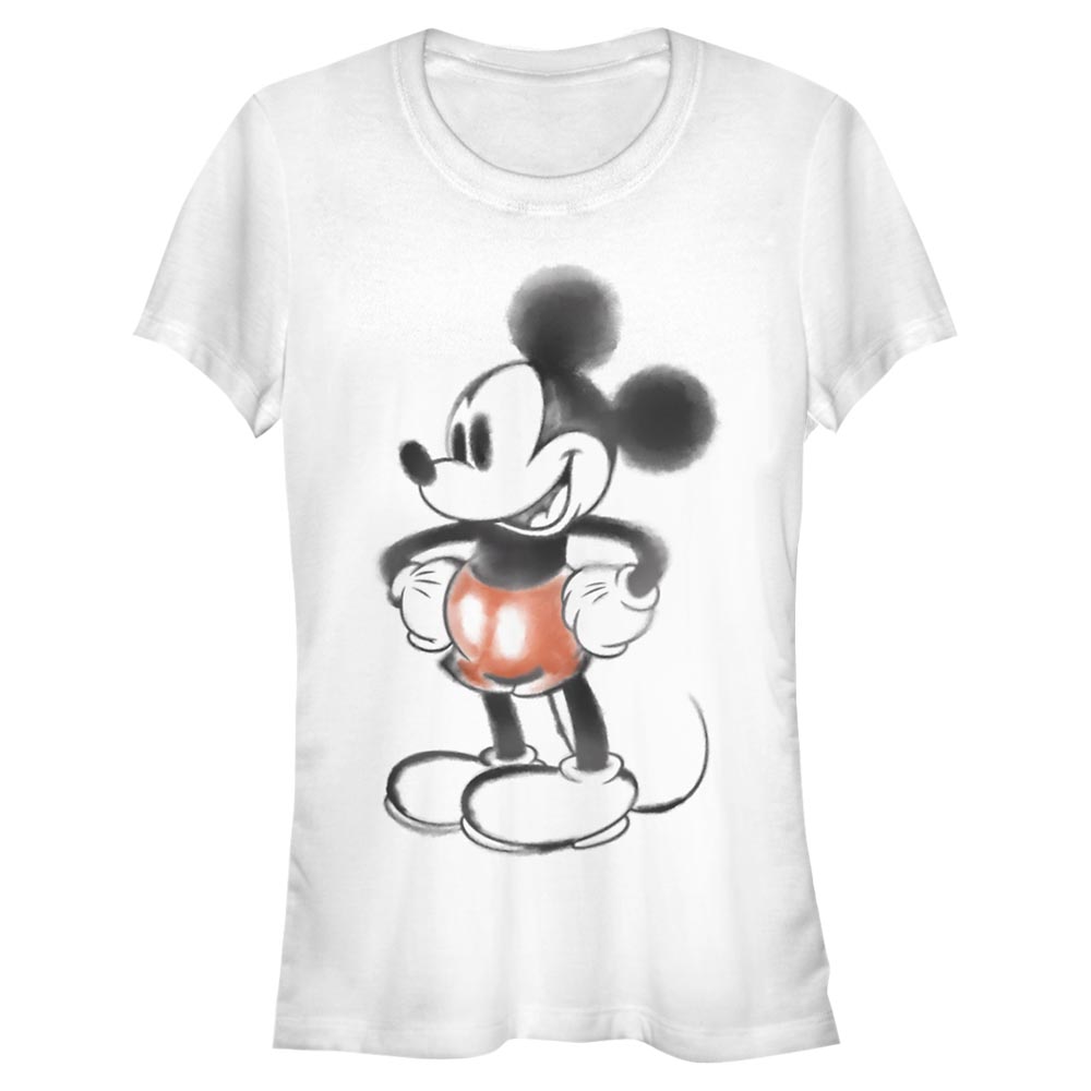 Aperçu: Disney - Mickey Mouse - Mickey Mouse Mickey Watery - Femme T-shirt - Blanc - Devant