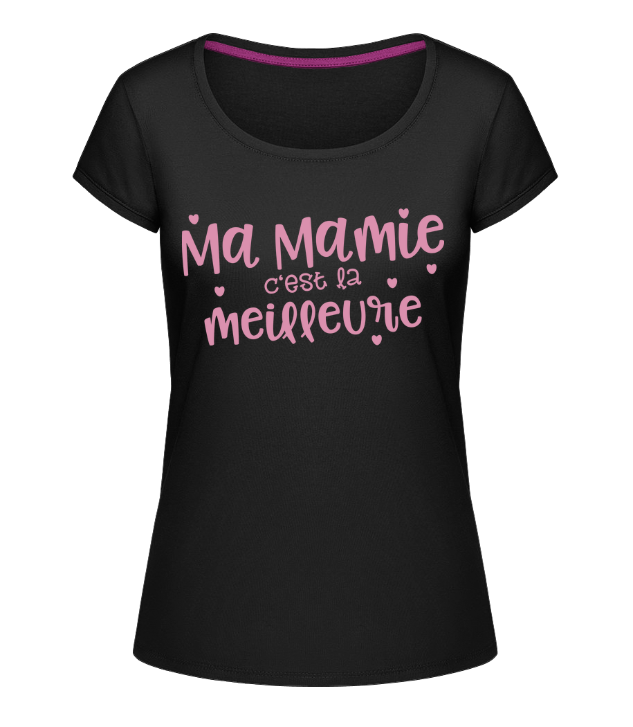 Aperçu: Ma Mamie C'est La Meilleure - T-shirt à col rond Megan - Noir - Vorn