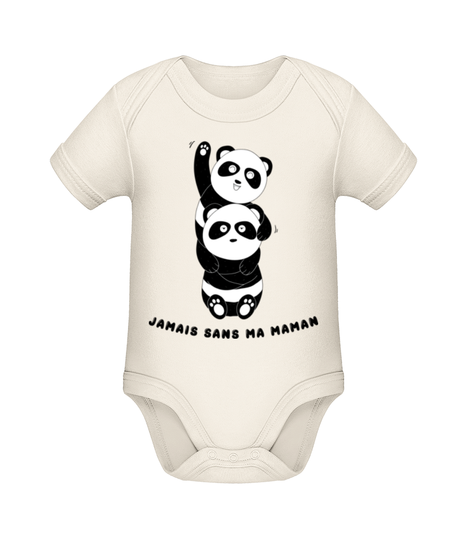Jamais Sans Ma Maman - Body manches courtes bio - Crème - Devant