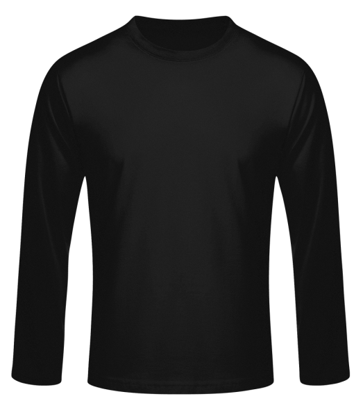 Männer Longsleeve Basic - Schwarz - Vorne