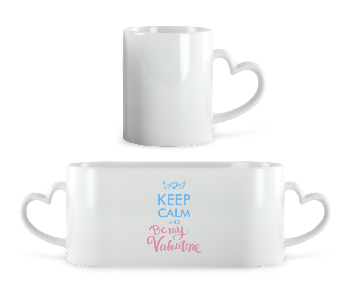 Keep Calm And Be My Valentine - Tasse en forme de coeur - Blanc - Devant