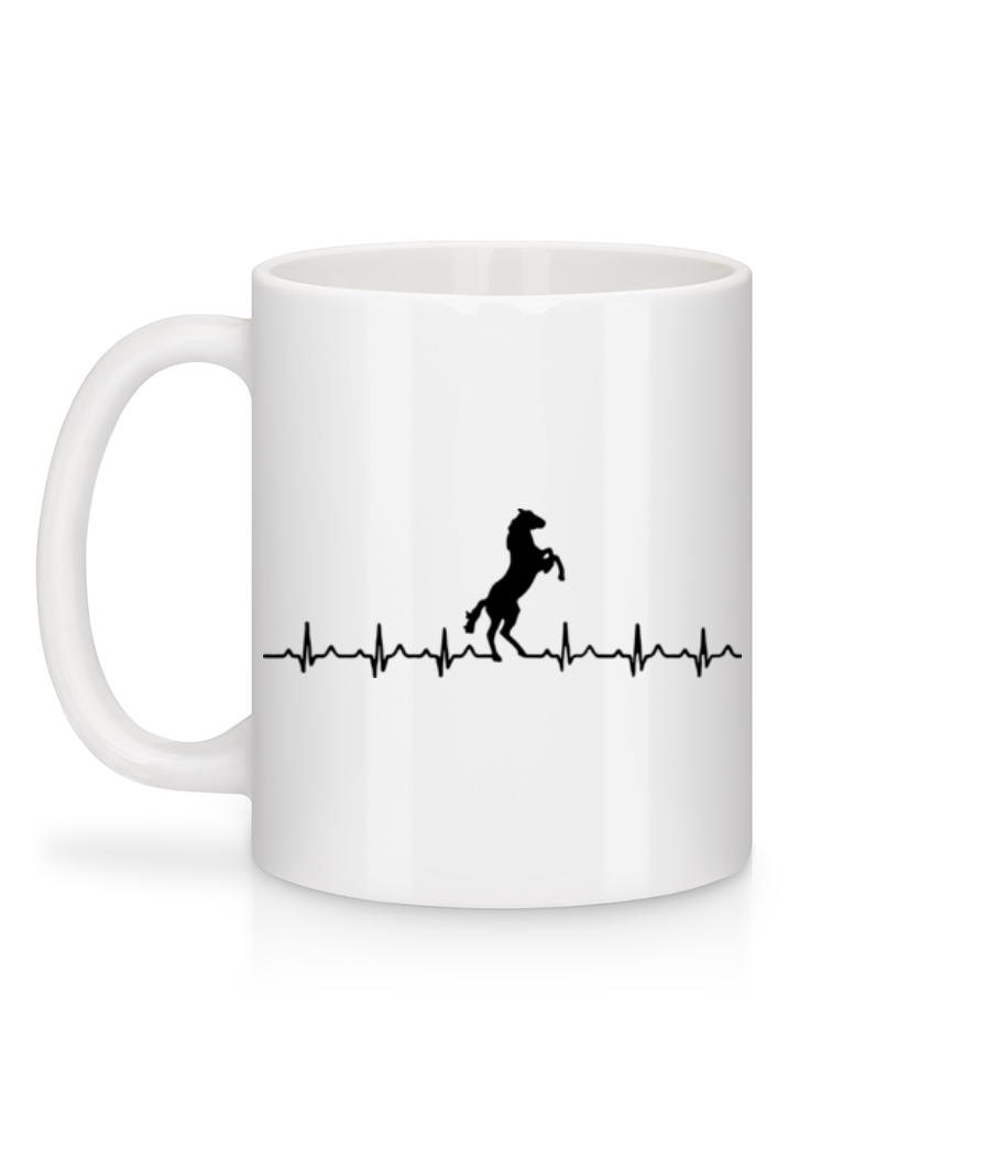 Aperçu: Pulsation Cheval - Mug en céramique blanc - Blanc - Derrière