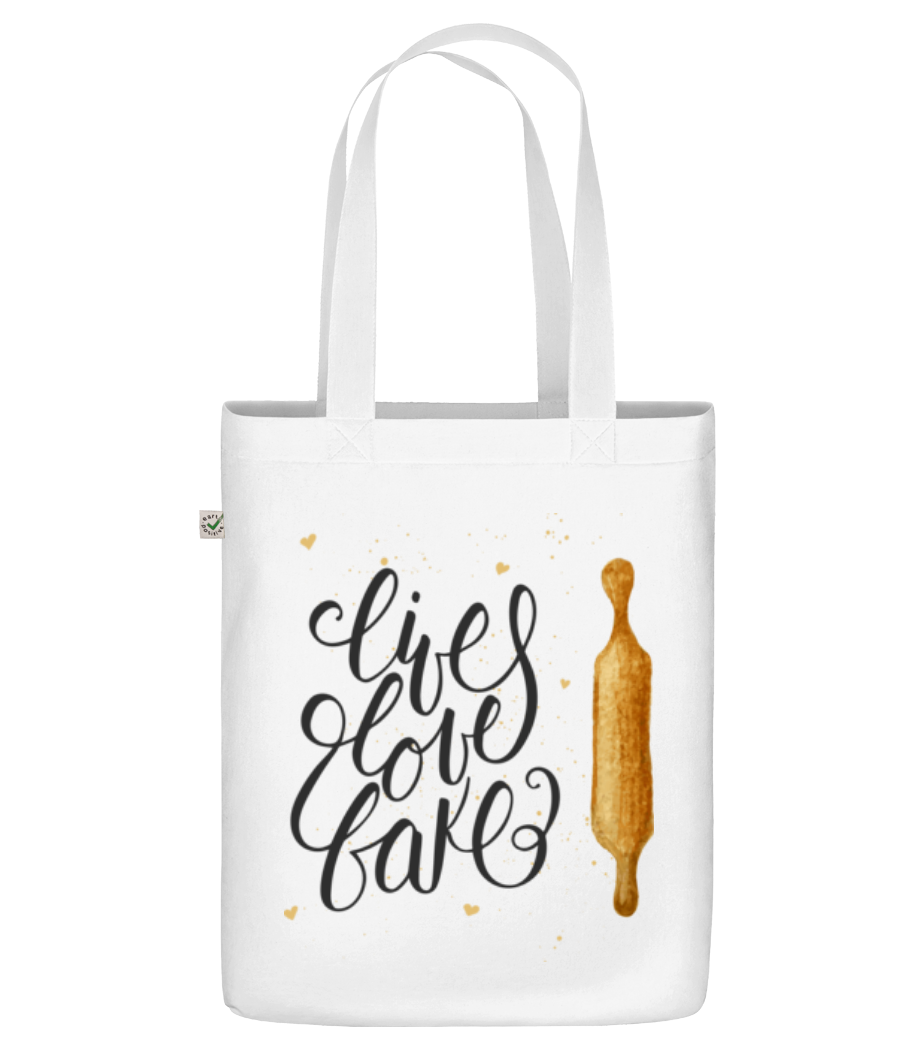 Aperçu: Live Love Bake - Sac en toile bio - Blanc - Devant