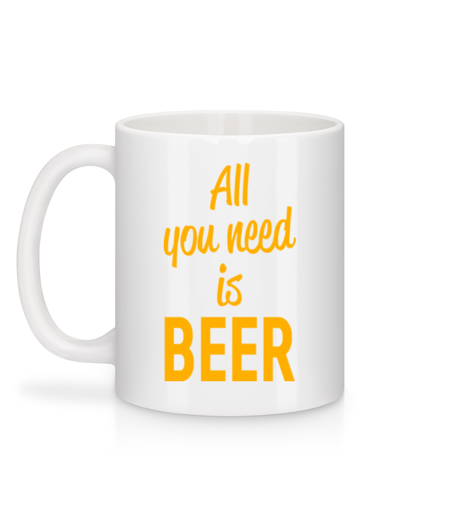 Aperçu: All You Need Is Beer - Mug en céramique blanc - Blanc - Derrière