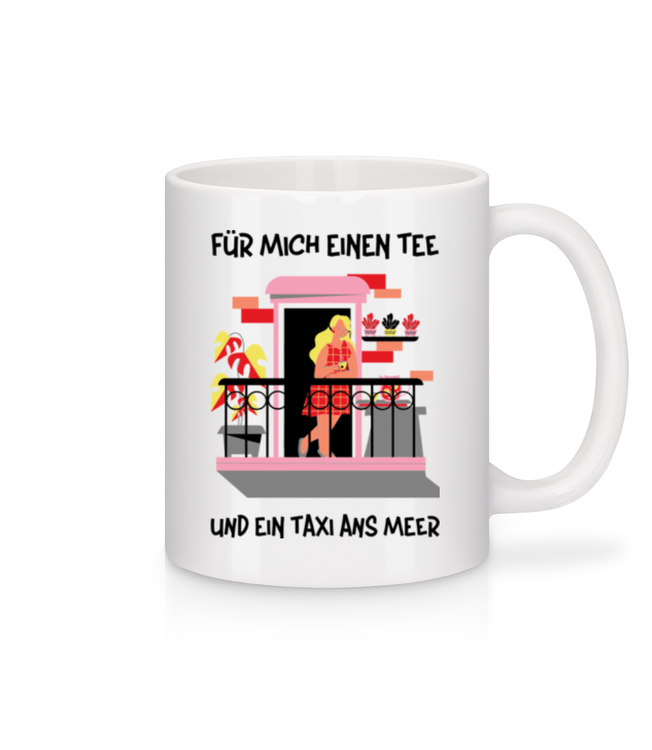 Vorschau: Einen Tee Und Ein Taxi - Tasse - Weiß - Vorne