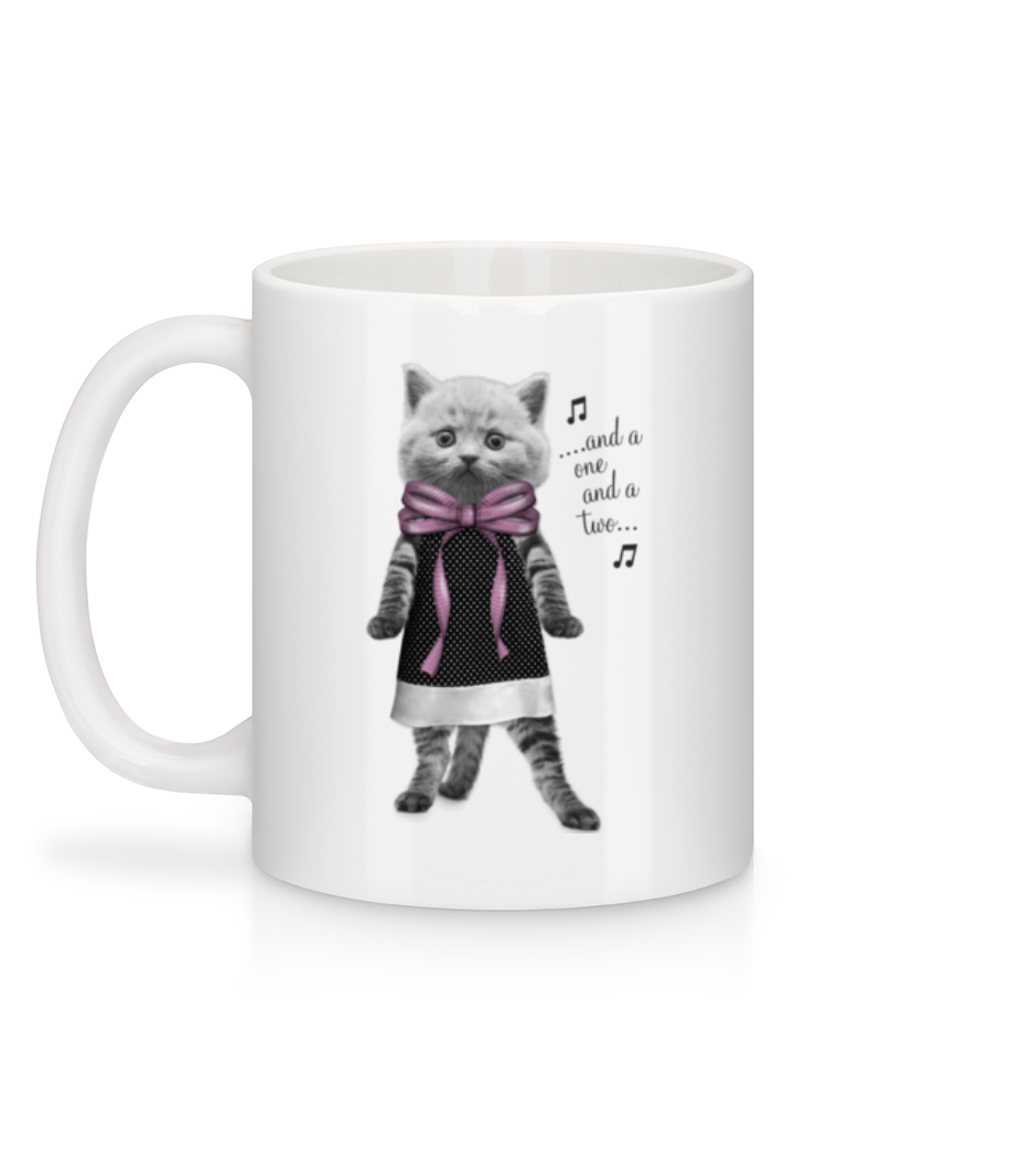 Chat Dansant - Mug en céramique blanc - Blanc - Derrière