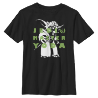 Star Wars - The Clone Wars - Yoda Text - Kids T-Shirt - Black - Front Star Wars - The Clone Wars - Yoda Text - Kids T-Shirt - Black - Front