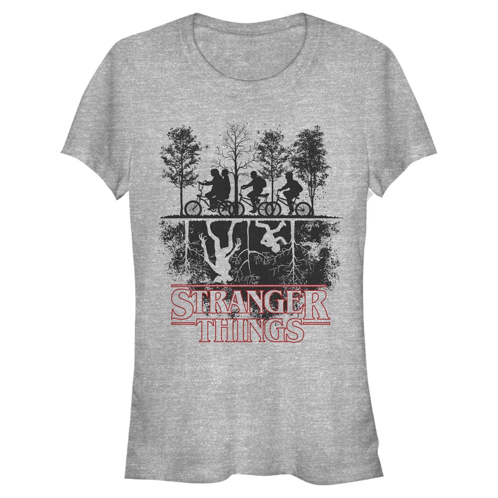 Netflix - Stranger Things - Skupina Upside down - Femme T-shirt - Gris chiné - Devant