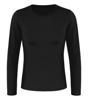 Frauen Longsleeve Basic - Schwarz - Vorne