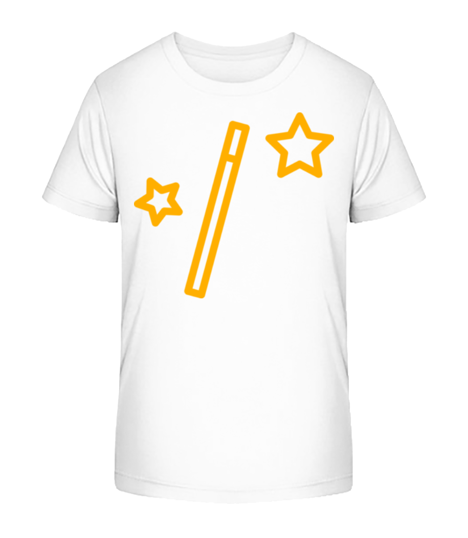 Baguette Magique Et Étoiles - T-shirt bio Enfant Stanley Stella 2.0 - Blanc - Devant