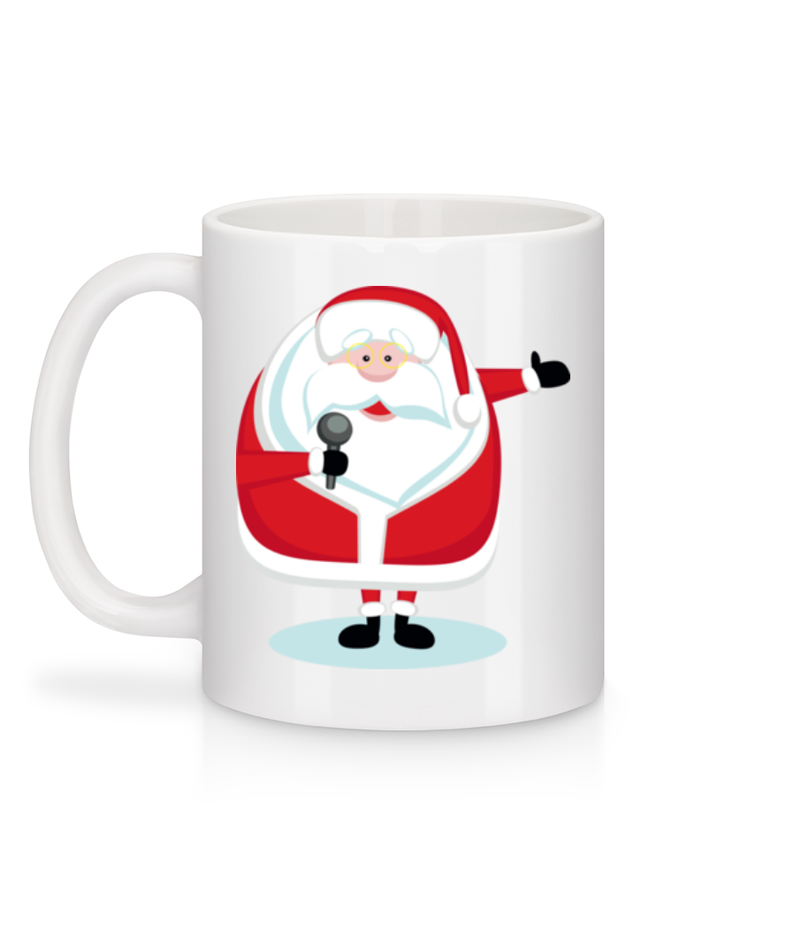 Vorschau: Singender Weihnachtsmann - Tasse - Weiß - Hinten