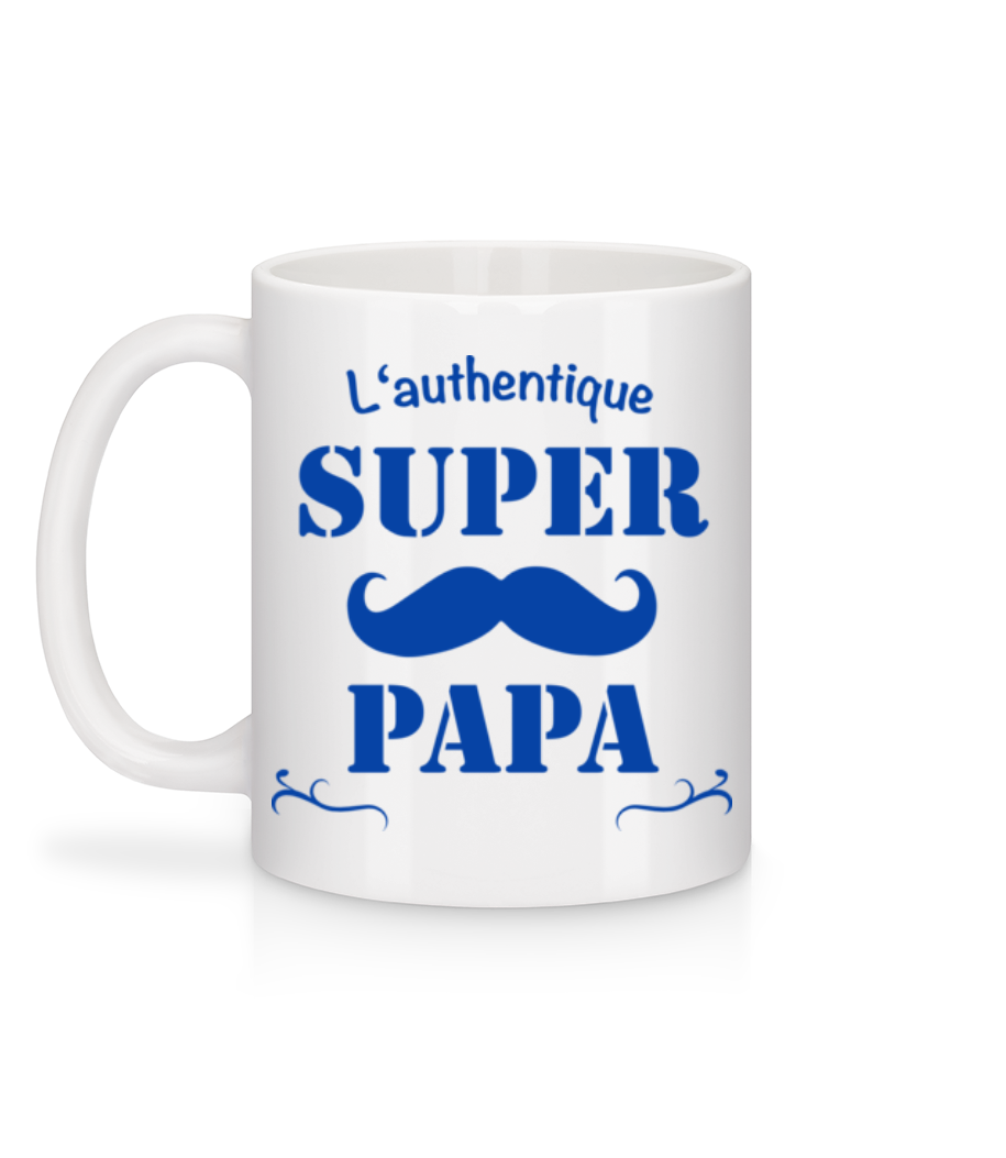 Aperçu: L'Authentique Super Papa - Mug en céramique blanc - Blanc - Derrière