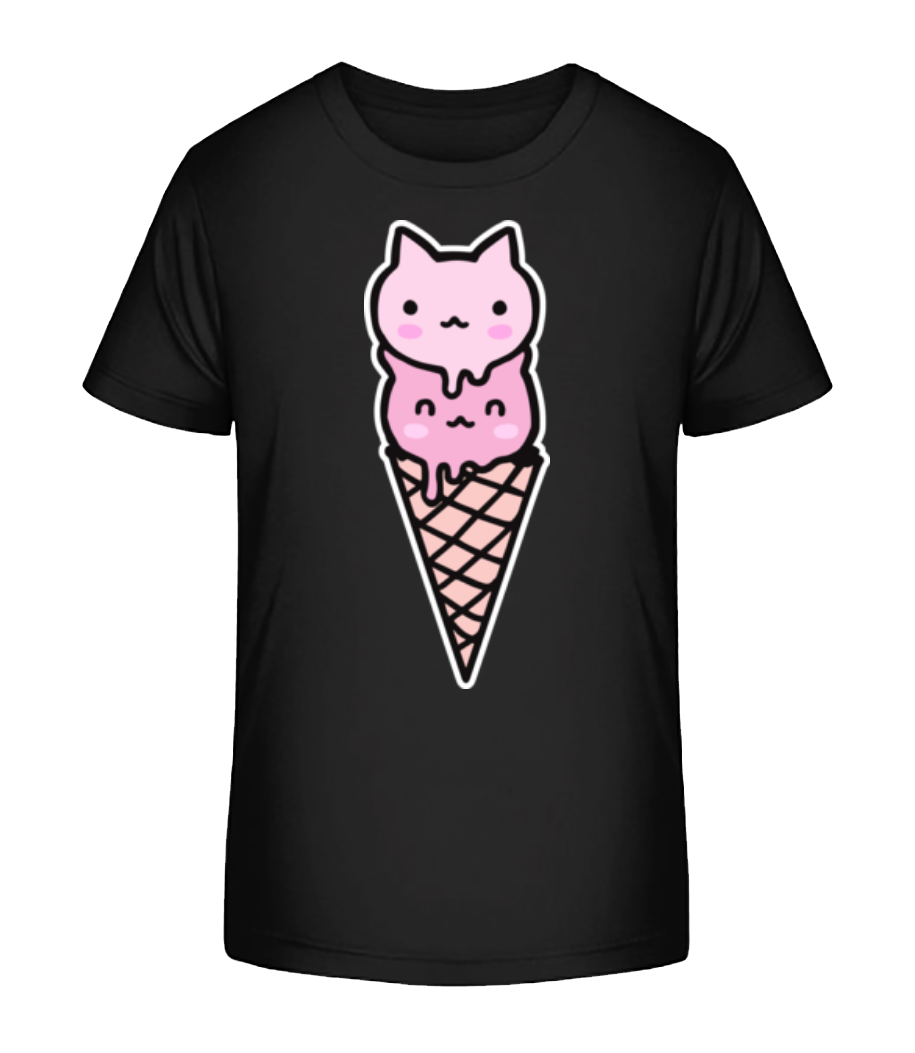 Aperçu: Glace Petit Chats - T-shirt bio Enfant Stanley Stella 2.0 - Noir - Devant