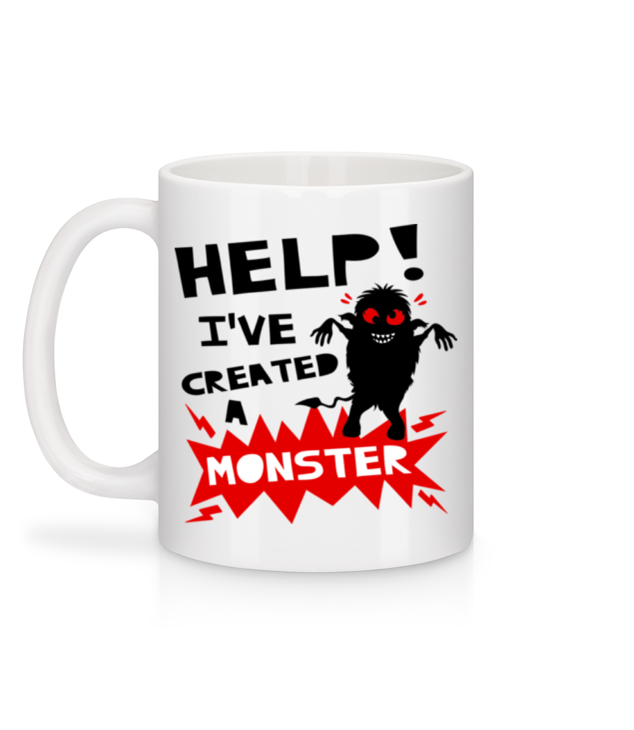 Help I have Created A Monster - Mug en céramique blanc - Blanc - Derrière