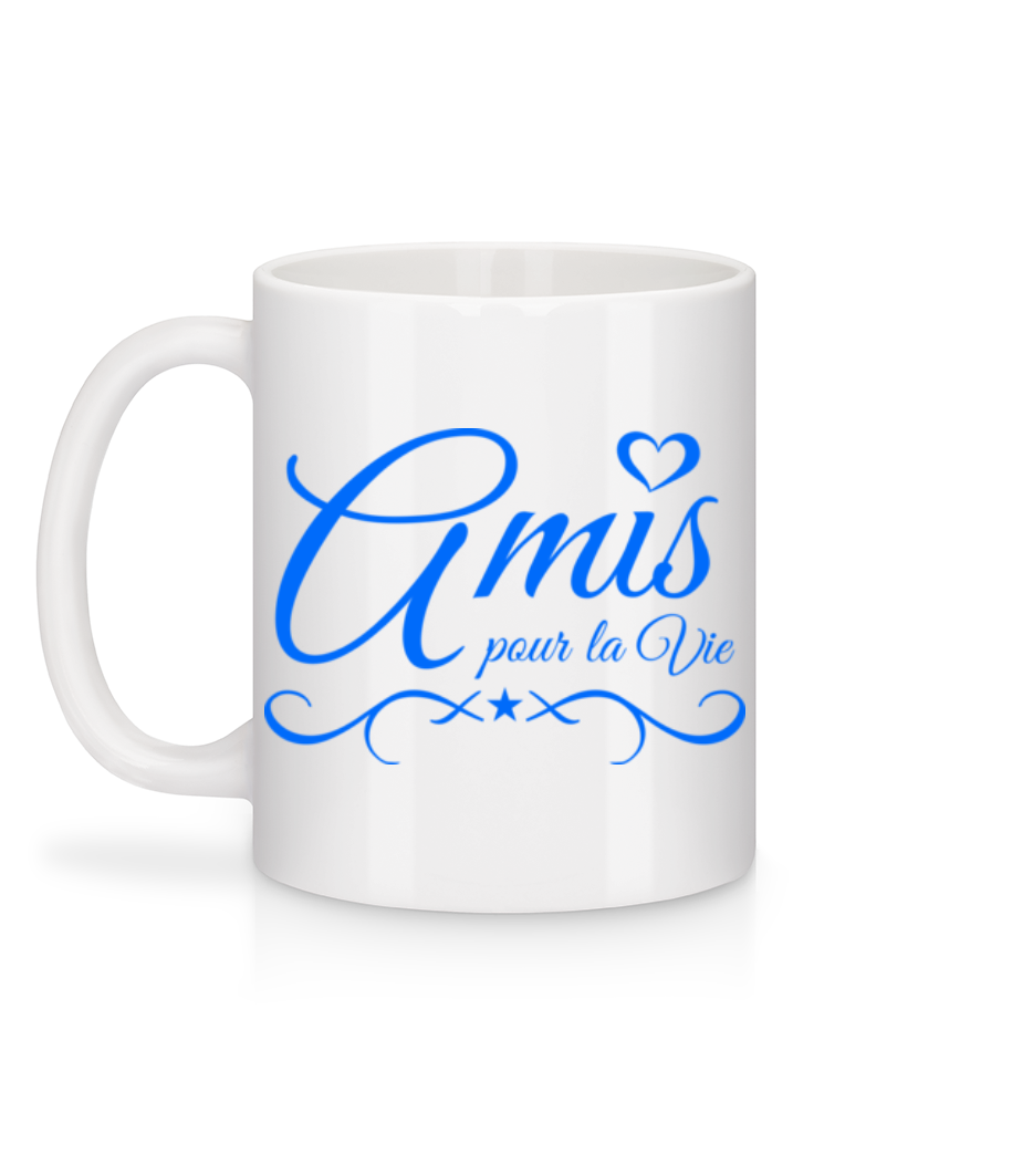 Amis Pour La Vie - Mug en céramique blanc - Blanc - Derrière