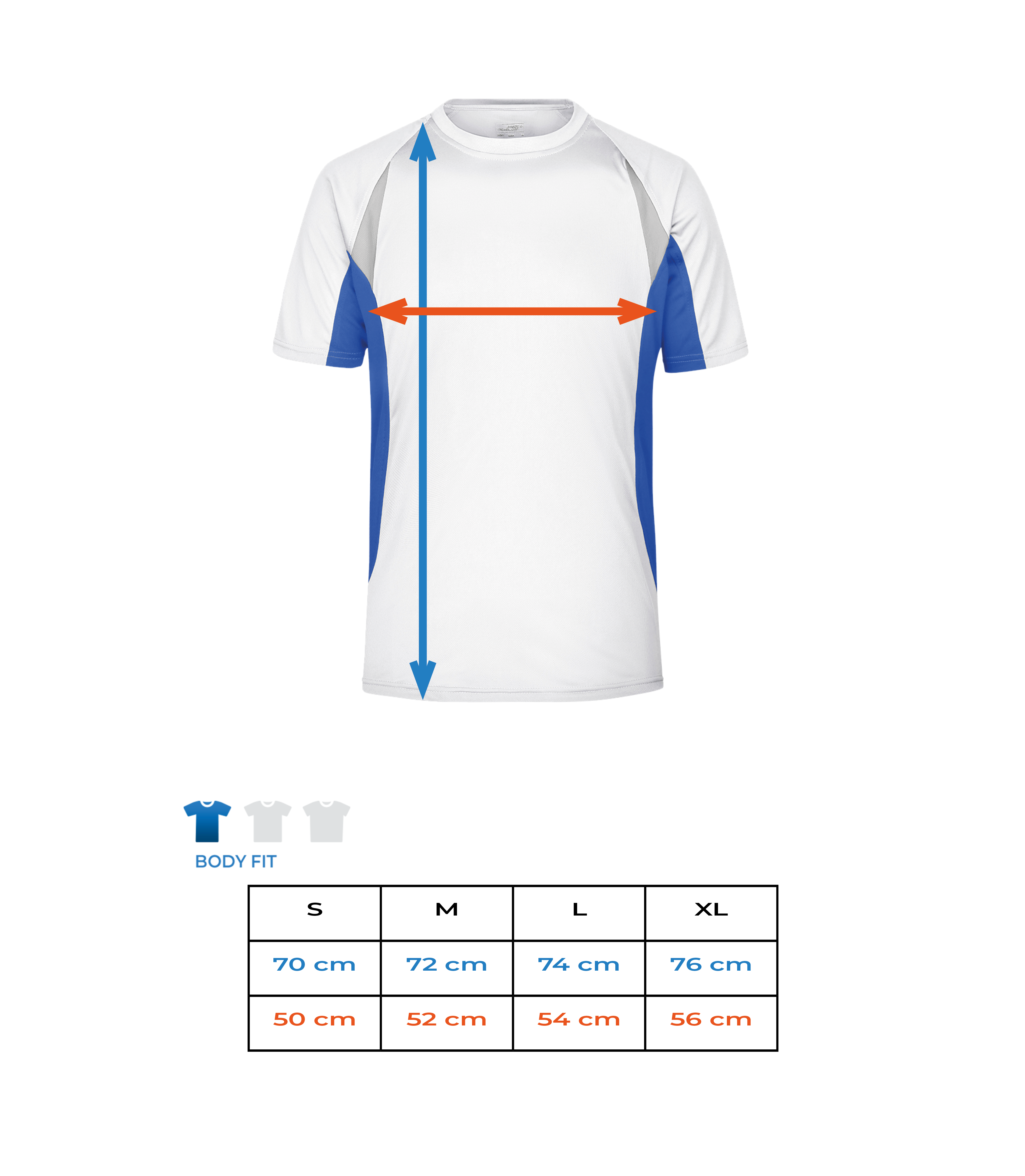 Aperçu: Maillot de sport Homme - Tableau des tailles