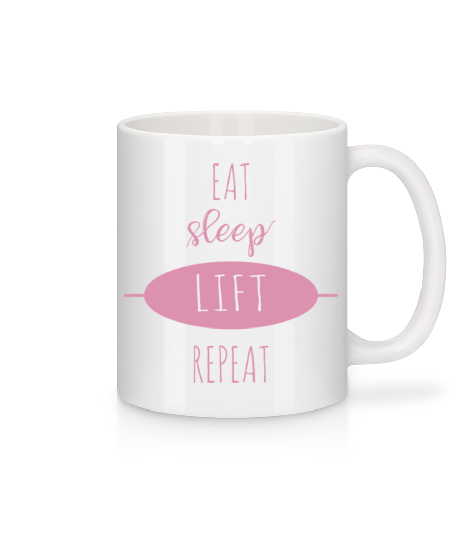 Eat Sleep Lift Repeat · Mug en céramique blanc