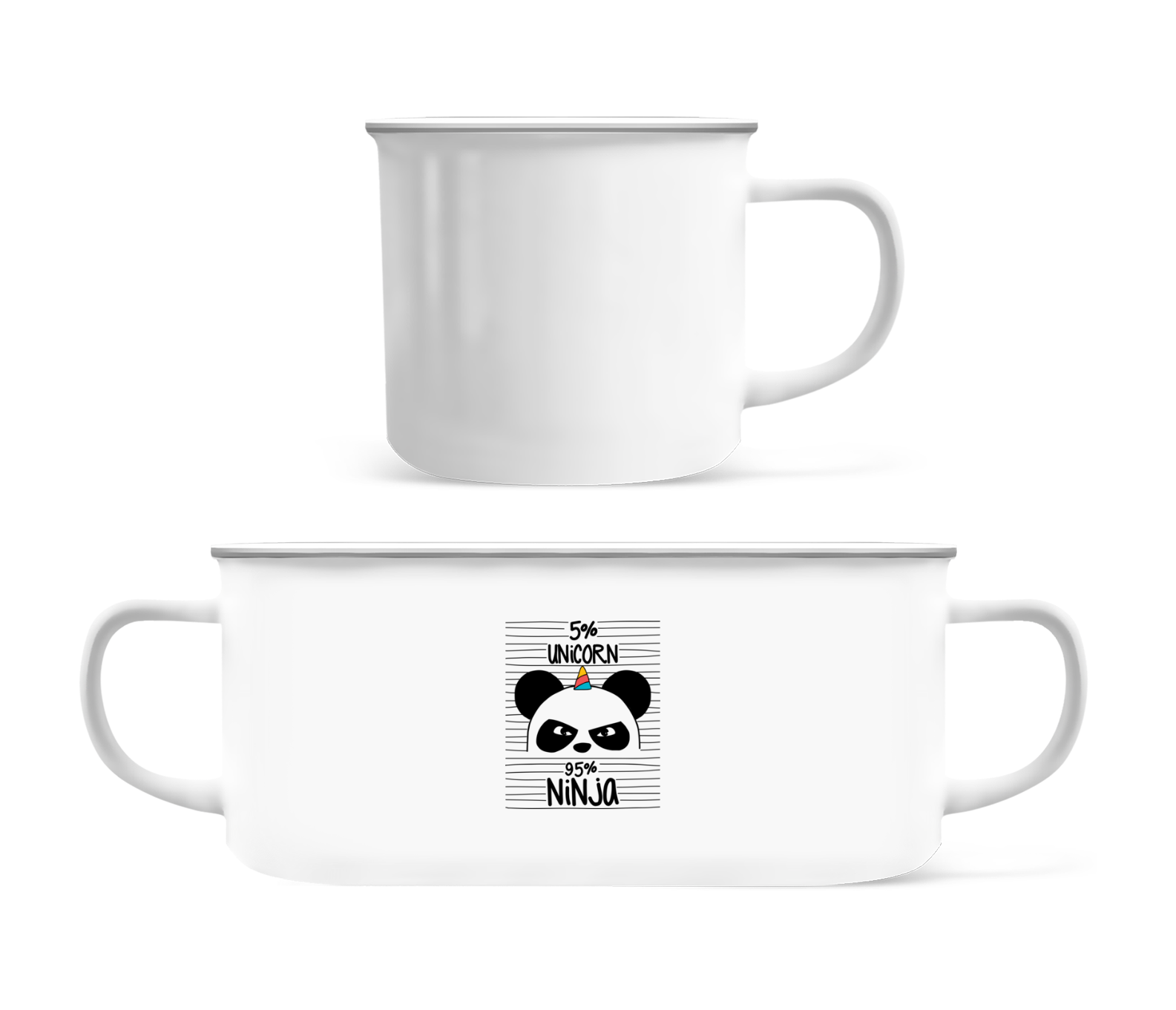 5% Unicorn 95% Ninja · Tasse Émaillée
