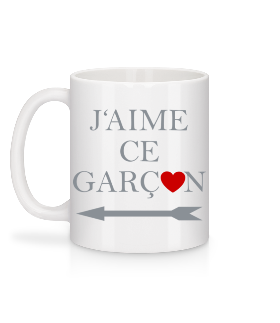 Aperçu: J'Aime Ce Garçon - Mug en céramique blanc - Blanc - Derrière