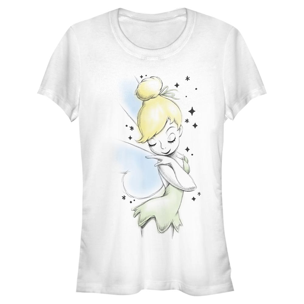 Aperçu: Disney - Peter Pan - Tinker Bell Tink Sketch - Femme T-shirt - Blanc - Devant