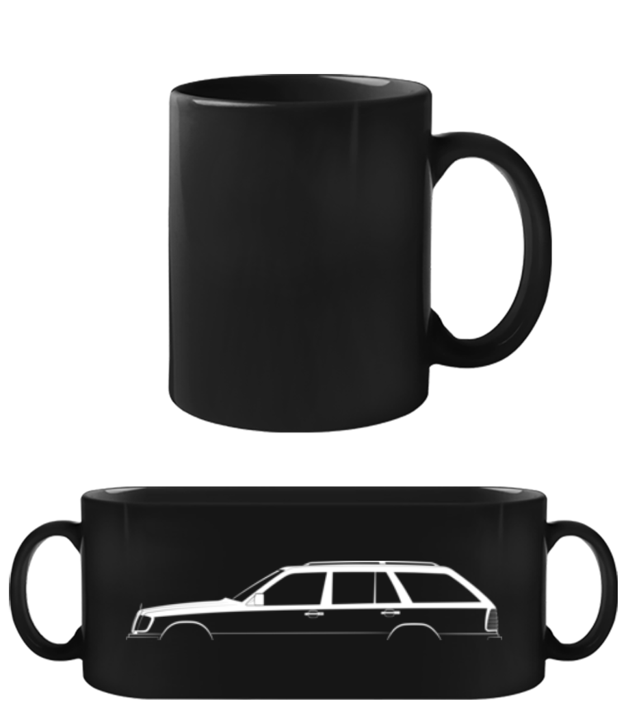 'Mercedes-Benz 300TD S124' Silhouette · Schwarze Tasse