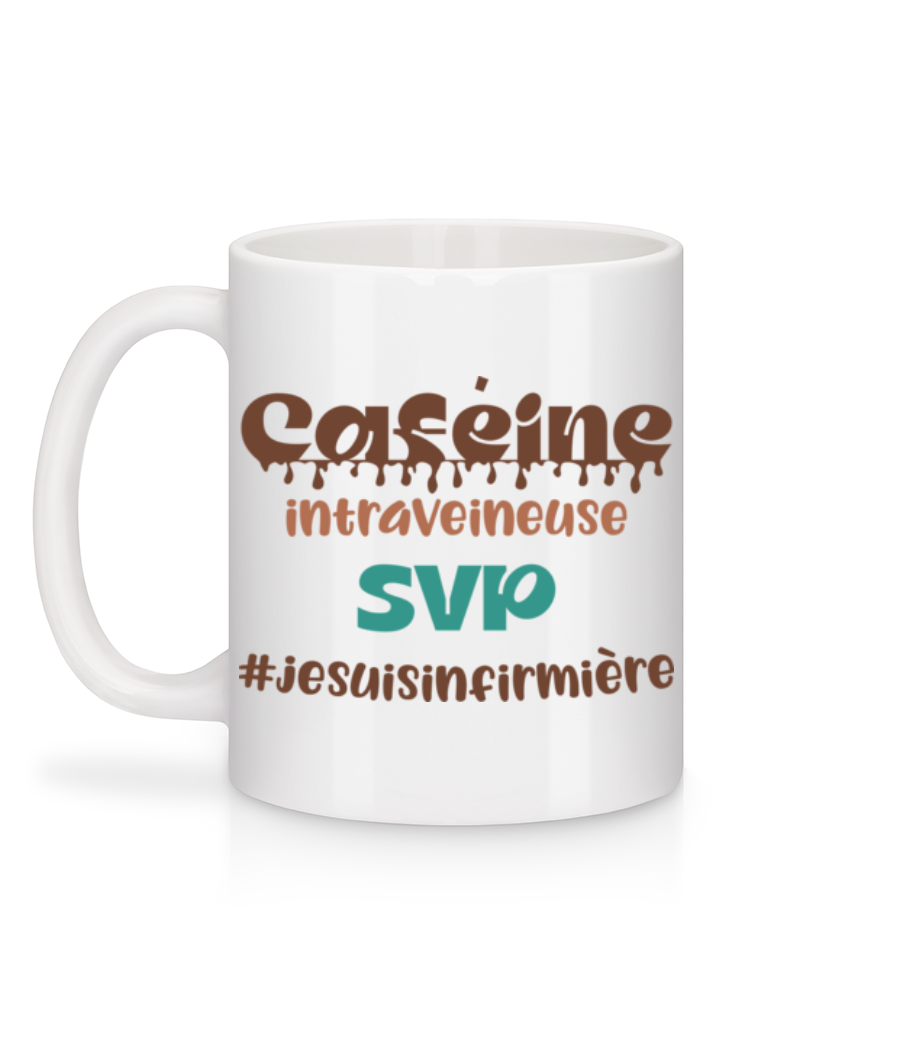 Aperçu: Caféine Intraveineuse SVP - Mug en céramique blanc - Blanc - Derrière