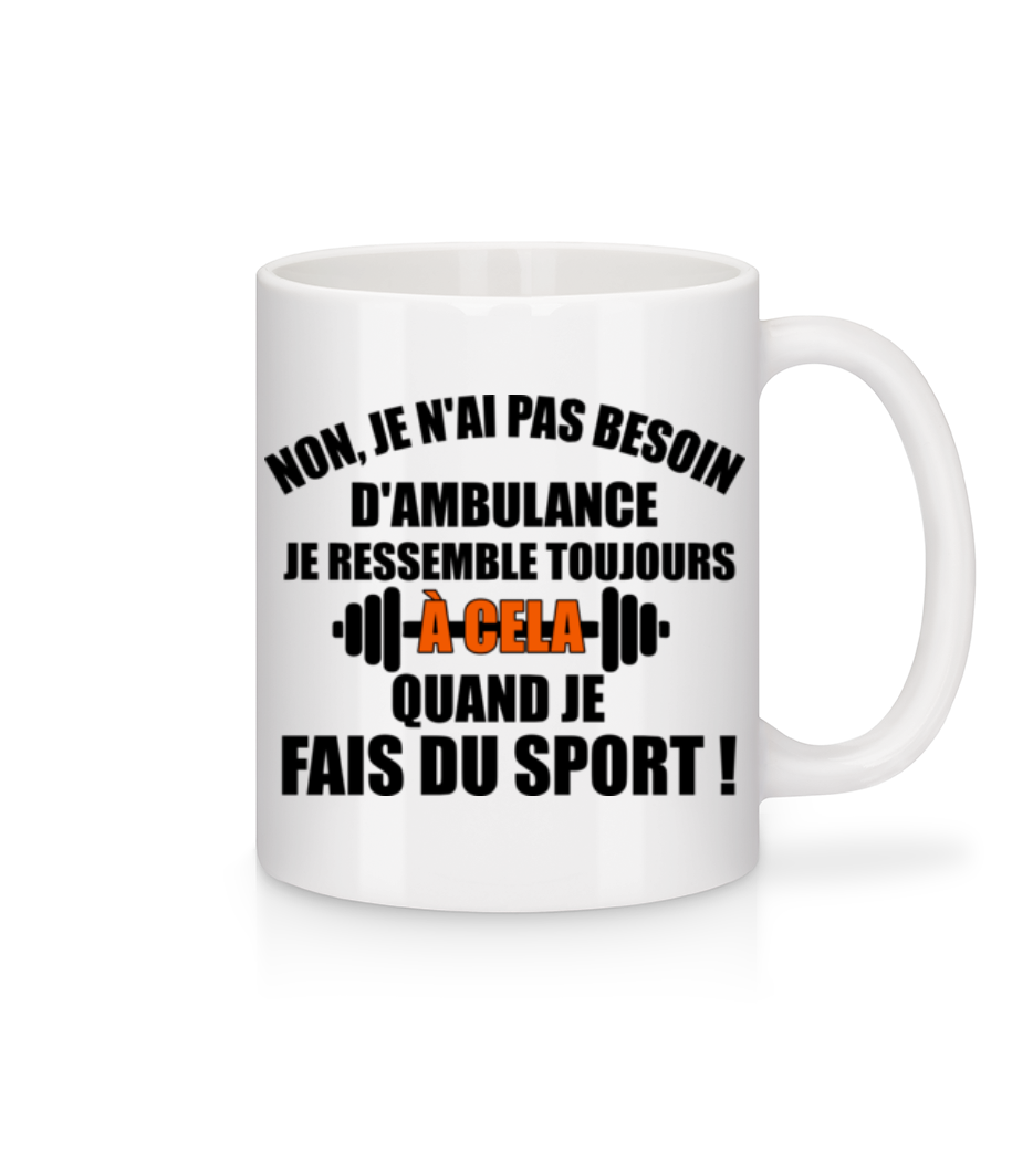 Quand Je Fais Du Sport · Mug en céramique blanc
