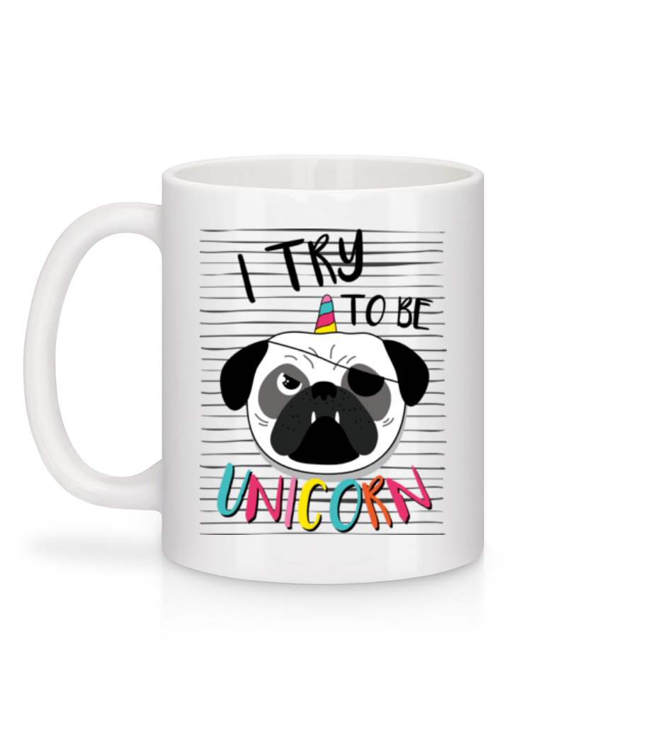 Aperçu: Unicorn Dog - Mug en céramique blanc - Blanc - Derrière