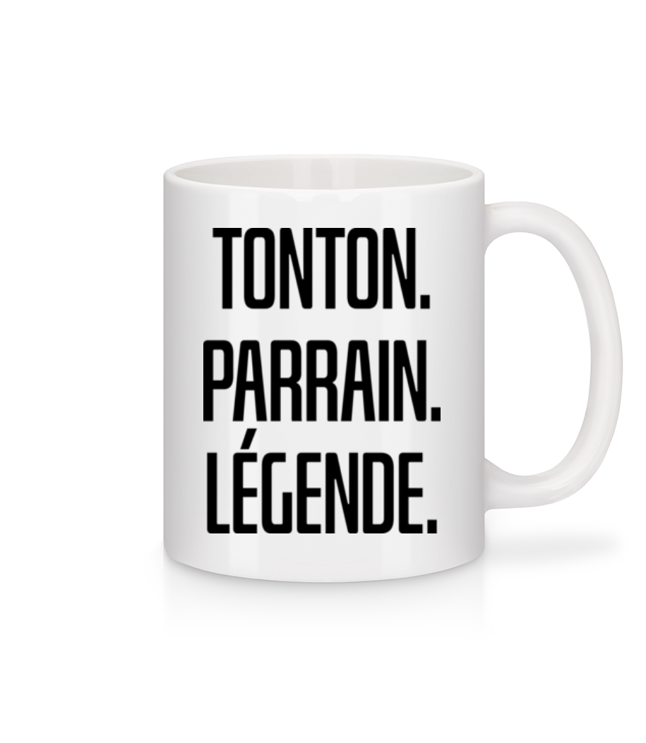 Tonton Parrain Légende · Mug en céramique blanc