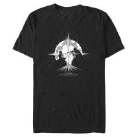 Star Wars - Obi-Wan Kenobi - Obi-Wan Kenobi & Darth Vader Explosive Duel Graphic - Men's T-Shirt - Black - Front Star Wars - Obi-Wan Kenobi - Obi-Wan Kenobi & Darth Vader Explosive Duel Graphic - Men's T-Shirt - Black - Front