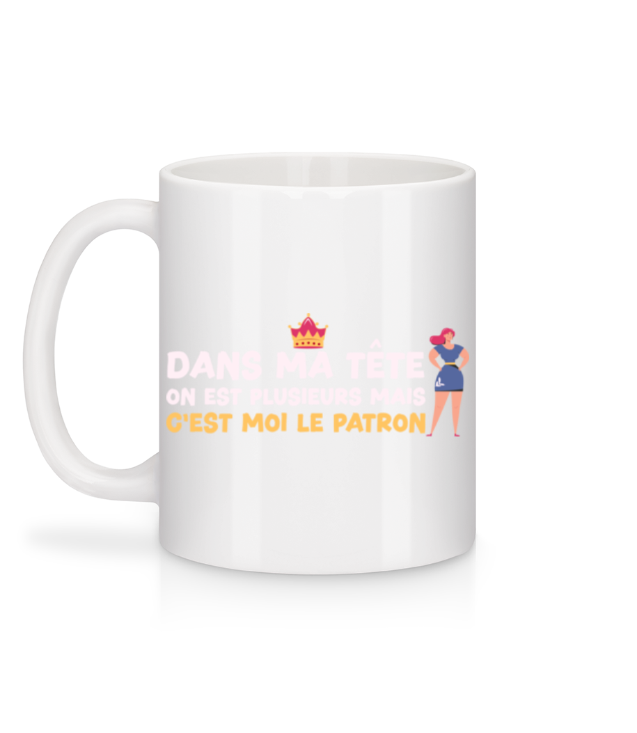 Aperçu: On Es Plusieurs Dans Ma Tête - Mug en céramique blanc - Blanc - Derrière