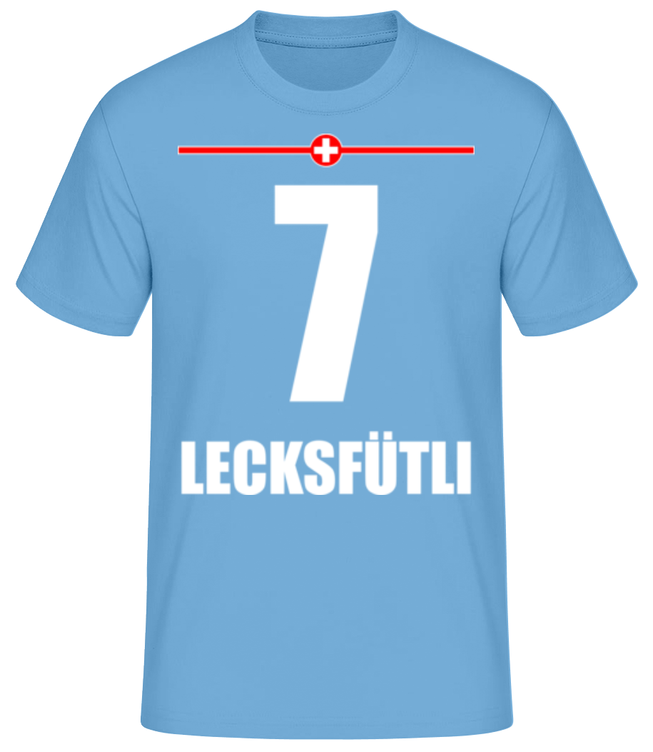 Schweiz Trikot Lecksfütli - Männer Basic T-Shirt - Hellblau - Vorne