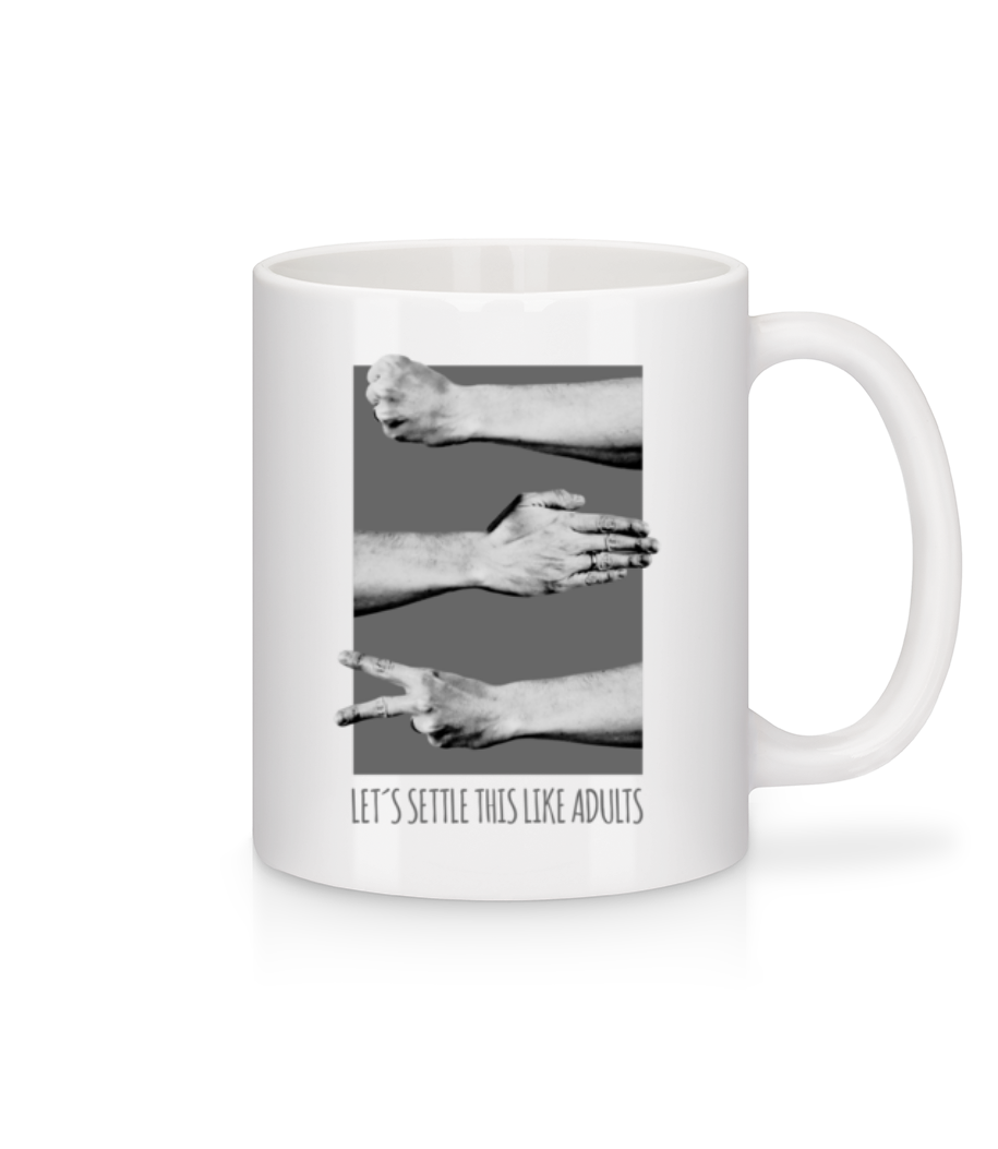 Let's Settle This Like Adults · Mug en céramique blanc