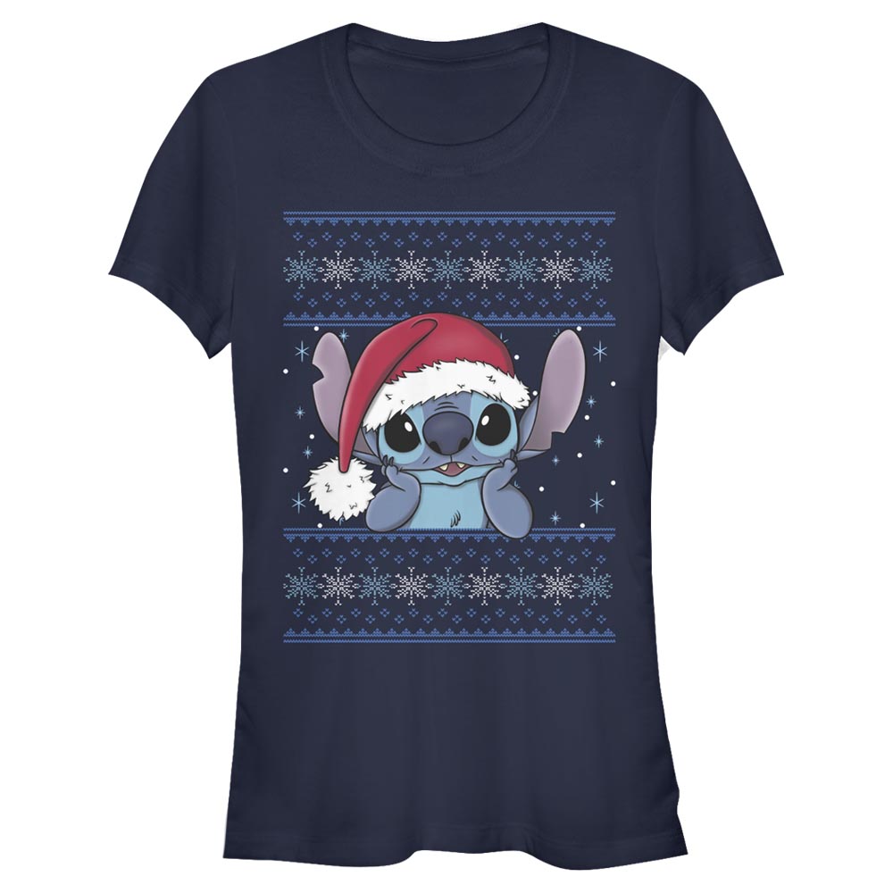 Disney - Lilo & Stitch - Stitch Holiday Wearing Santa Hat - Femme T-shirt