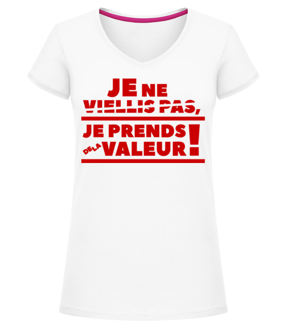 Je Prends De La Valeur! · T-shirt col en V Femme