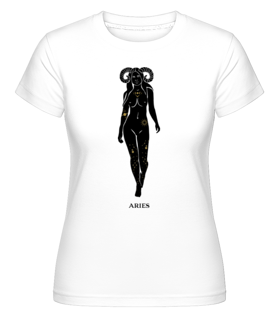 Female Zodiac Sign Aries -  T-shirt Shirtinator femme - Blanc - Devant