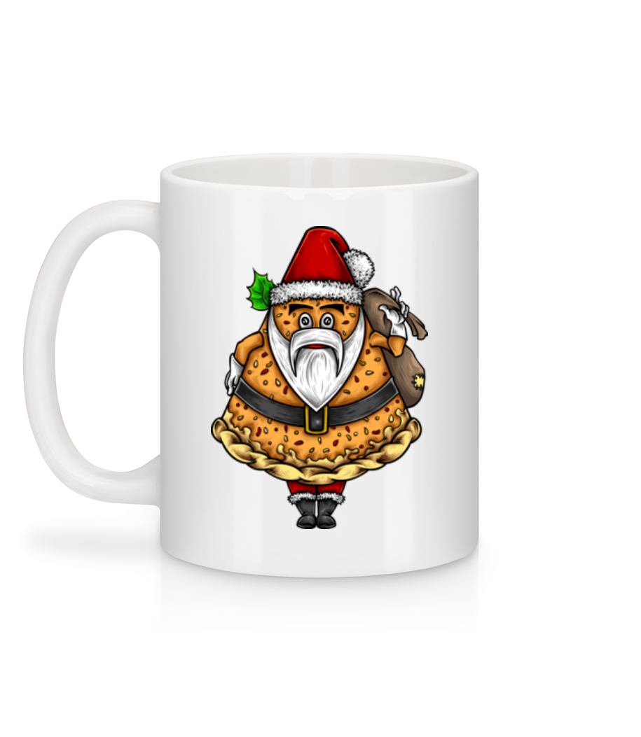 Aperçu: Pizza Père Noël - Mug en céramique blanc - Blanc - Derrière