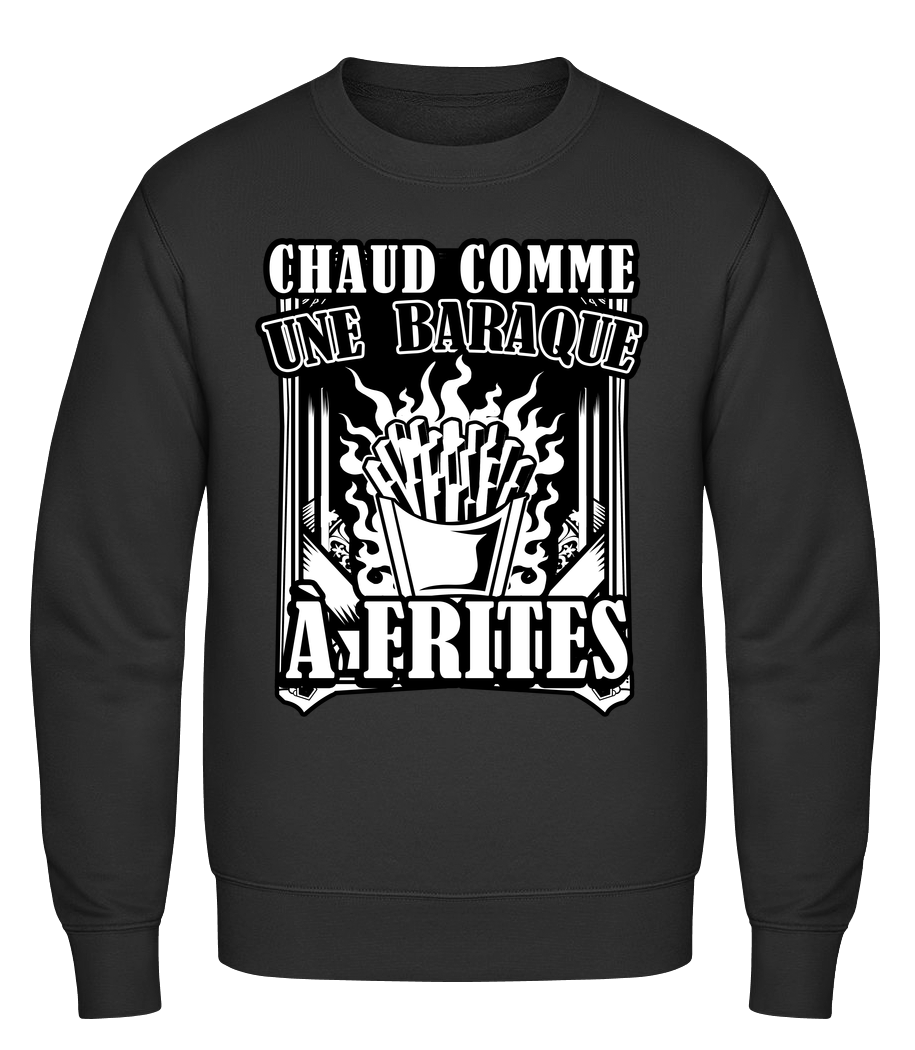 Comme Une Baraque À Frites - Sweat-shirt classique avec manches set-in - Noir - Vorn