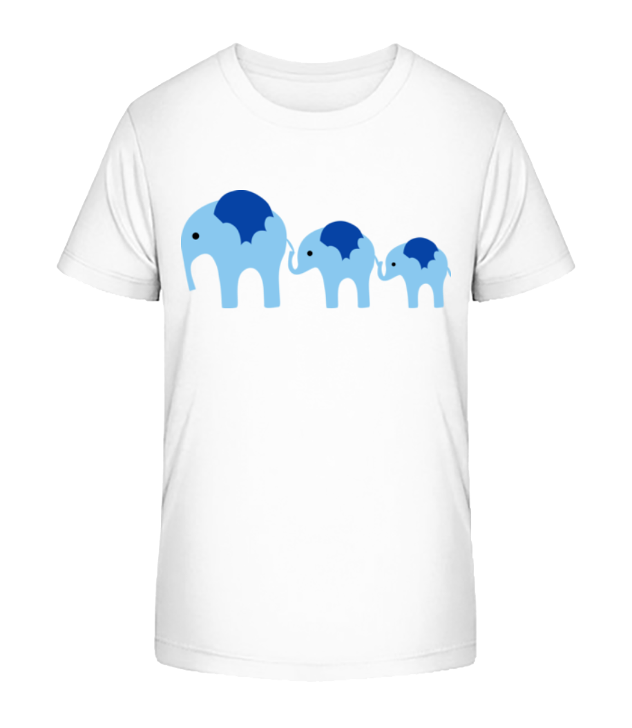 Aperçu: Élephant Famille Bébé - T-shirt bio Enfant Stanley Stella 2.0 - Blanc - Devant