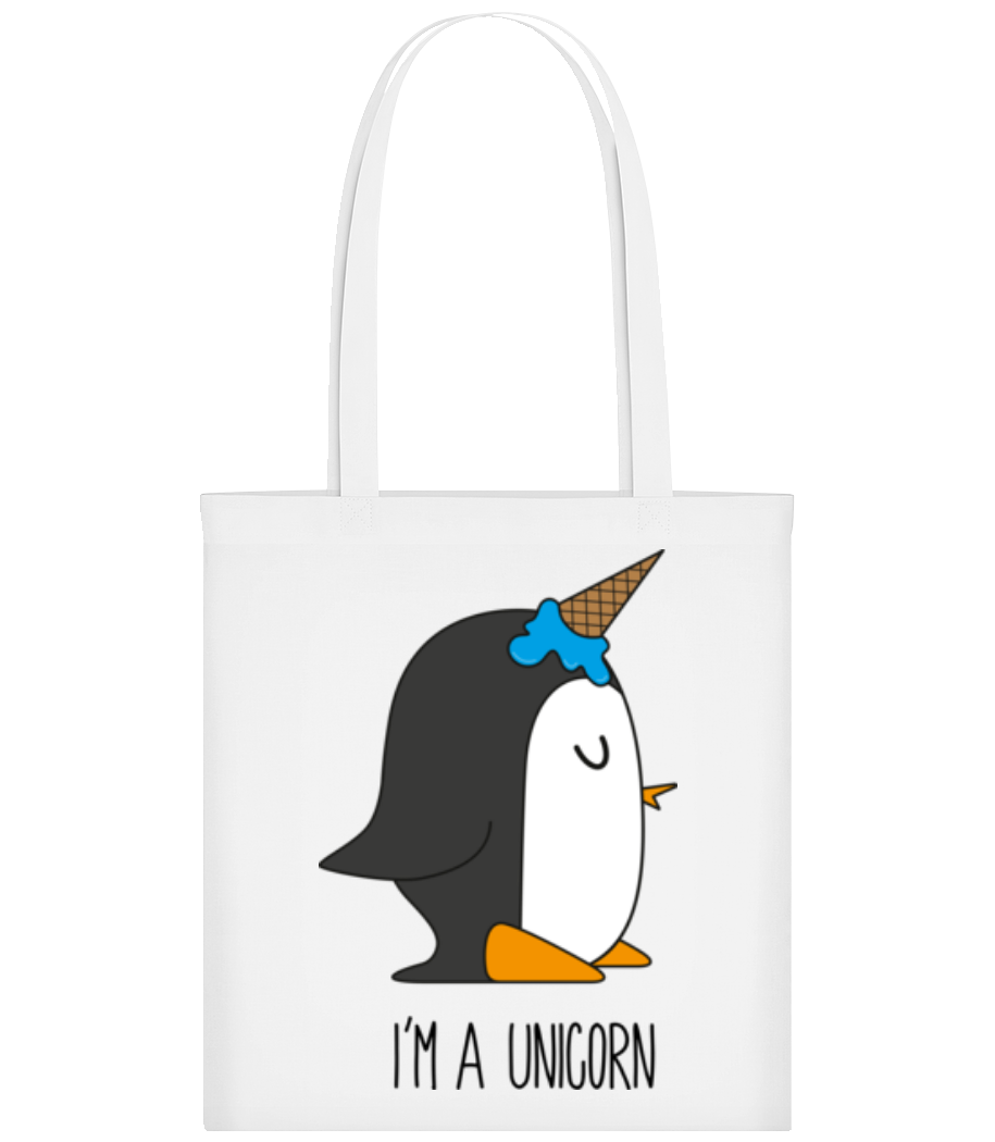 Aperçu: I'm A Unicorn Penguin - Tote Bag - Blanc - Devant