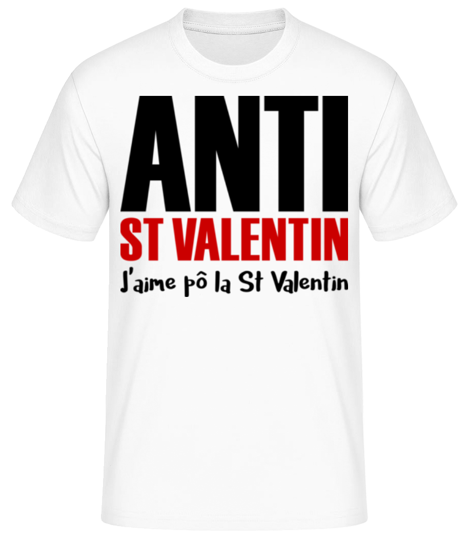 Aperçu: Anti St Valentin - T-shirt standard Homme - Blanc - Devant
