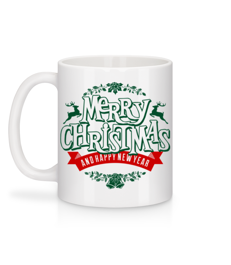 Aperçu: Merry Christmas Label - Mug en céramique blanc - Blanc - Derrière