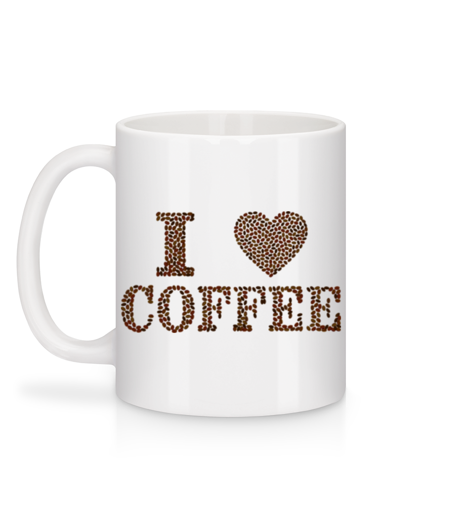 Aperçu: I Love Coffee - Mug en céramique blanc - Blanc - Derrière
