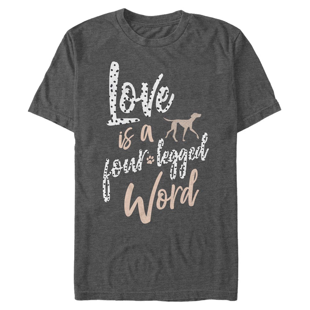 Aperçu: Disney Classics - Les 101 Dalmatiens - Text Four Legged Love - Homme T-shirt - Anthracite chiné - Devant
