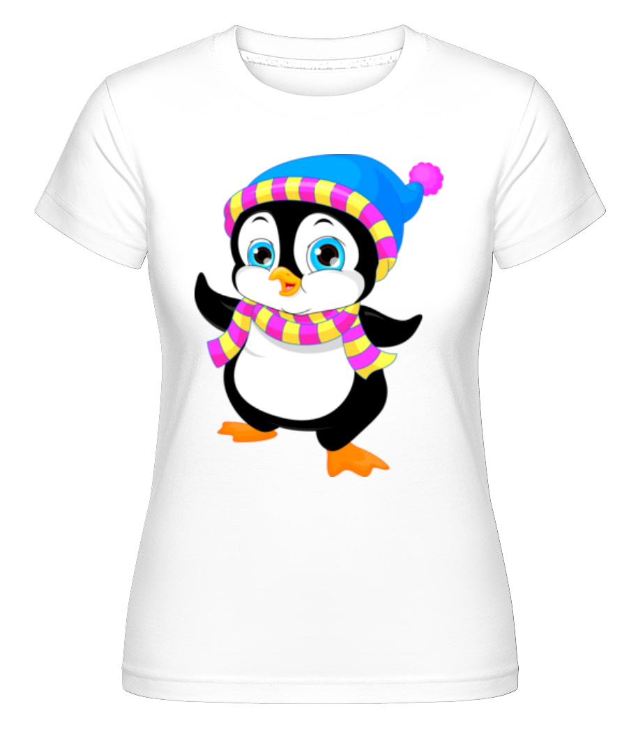 Aperçu: Pingouin Avec Écharpe -  T-shirt Shirtinator femme - Blanc - Devant